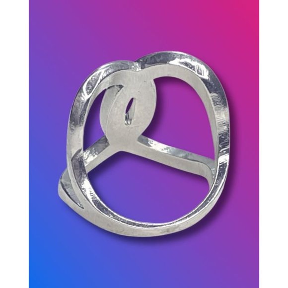 1/4 CT CZ Silver Crossover Open-Space Ring Size 7.5 with Bonus Free Silver Wave - Picture 5 of 13